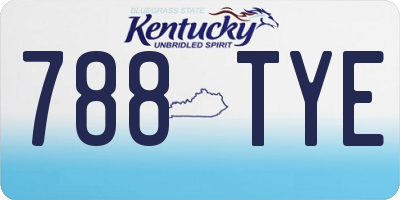 KY license plate 788TYE