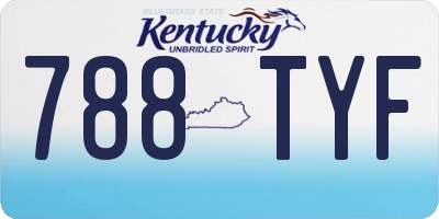 KY license plate 788TYF