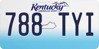 KY license plate 788TYI