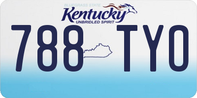 KY license plate 788TYO