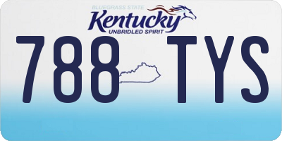 KY license plate 788TYS