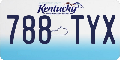 KY license plate 788TYX