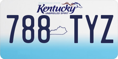 KY license plate 788TYZ