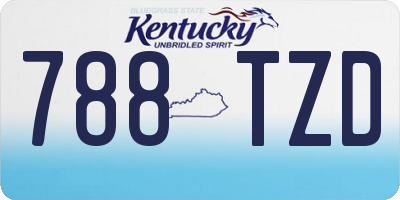 KY license plate 788TZD