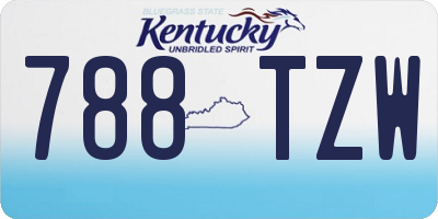 KY license plate 788TZW