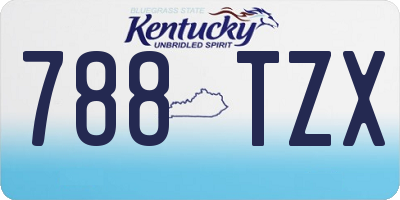 KY license plate 788TZX