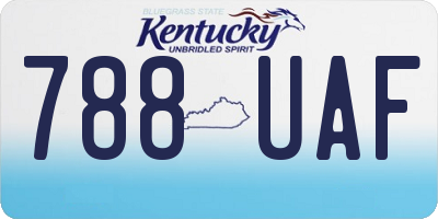 KY license plate 788UAF