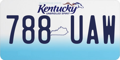 KY license plate 788UAW