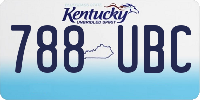 KY license plate 788UBC