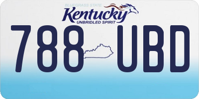 KY license plate 788UBD