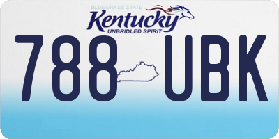KY license plate 788UBK