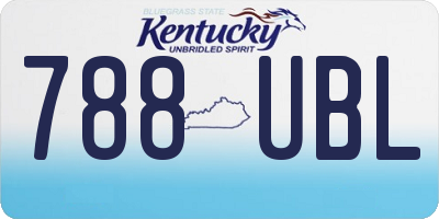 KY license plate 788UBL