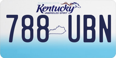 KY license plate 788UBN