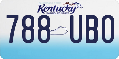 KY license plate 788UBO
