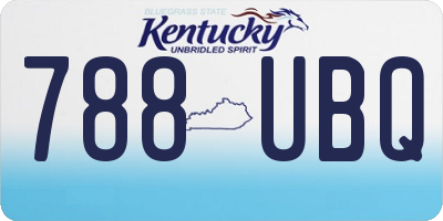 KY license plate 788UBQ