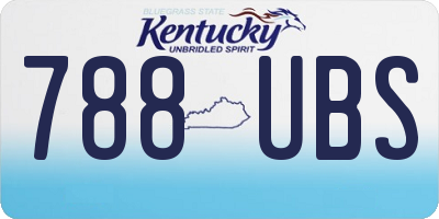 KY license plate 788UBS