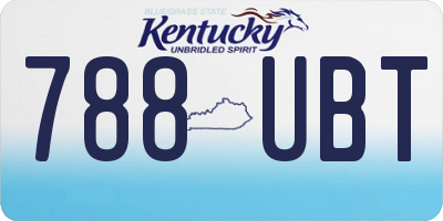 KY license plate 788UBT