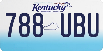 KY license plate 788UBU