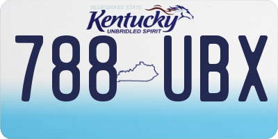KY license plate 788UBX