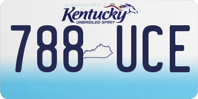 KY license plate 788UCE