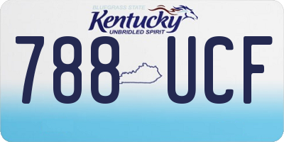 KY license plate 788UCF
