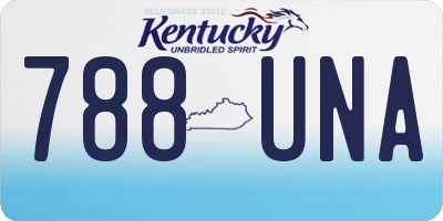 KY license plate 788UNA