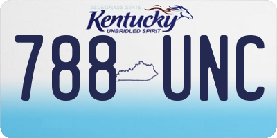 KY license plate 788UNC