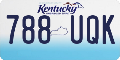 KY license plate 788UQK