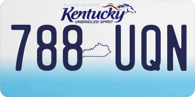 KY license plate 788UQN