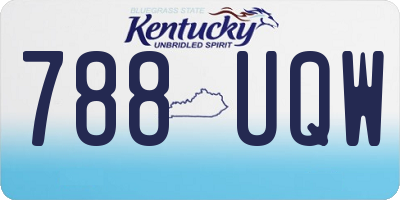 KY license plate 788UQW