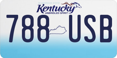 KY license plate 788USB