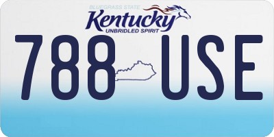 KY license plate 788USE