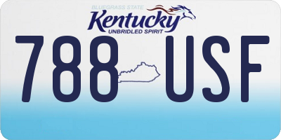 KY license plate 788USF