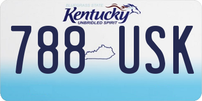 KY license plate 788USK