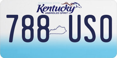 KY license plate 788USO
