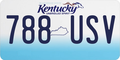 KY license plate 788USV