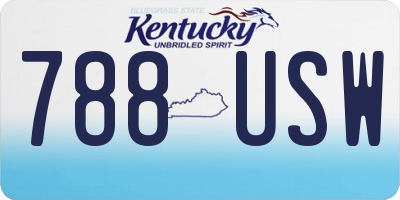 KY license plate 788USW