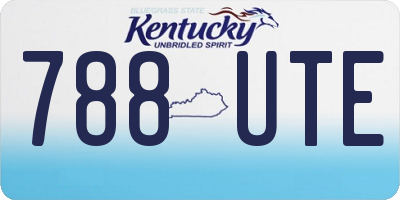 KY license plate 788UTE
