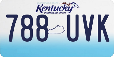 KY license plate 788UVK