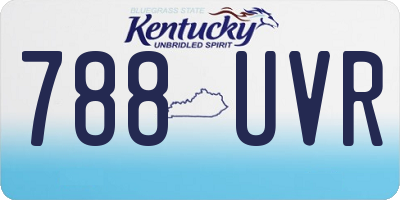KY license plate 788UVR