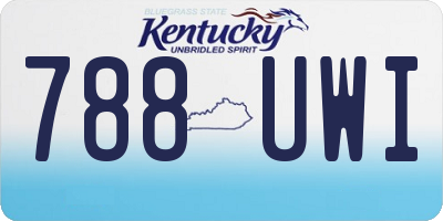 KY license plate 788UWI