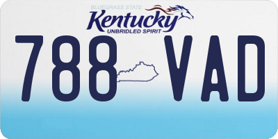 KY license plate 788VAD
