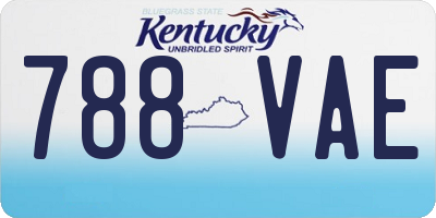 KY license plate 788VAE