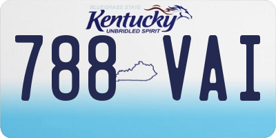 KY license plate 788VAI