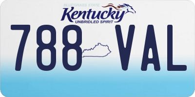 KY license plate 788VAL