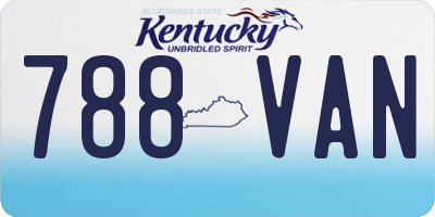 KY license plate 788VAN
