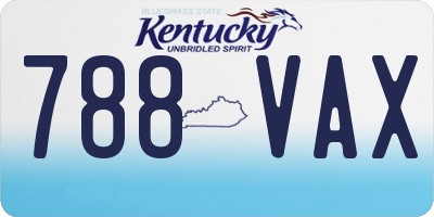 KY license plate 788VAX