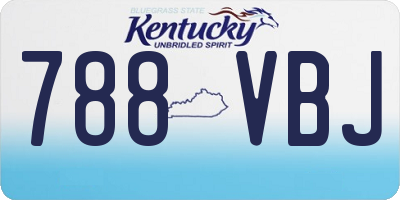 KY license plate 788VBJ