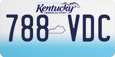 KY license plate 788VDC