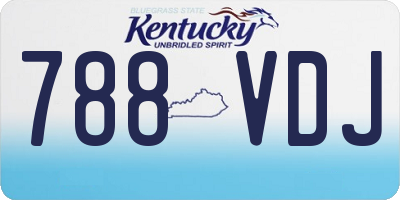 KY license plate 788VDJ